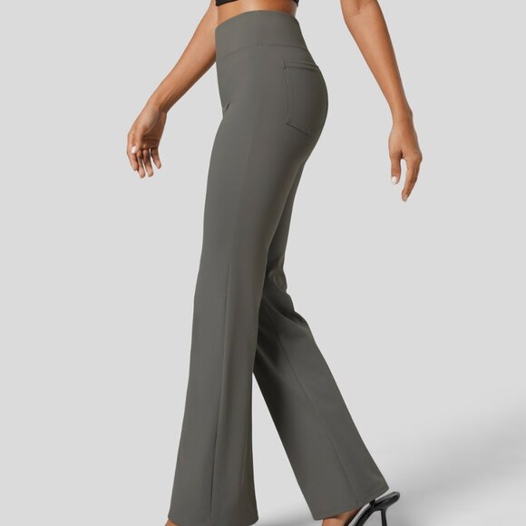 NWT Halara size XL deep red grey high waisted back pockets stretchy work pants - Picture 3 of 3